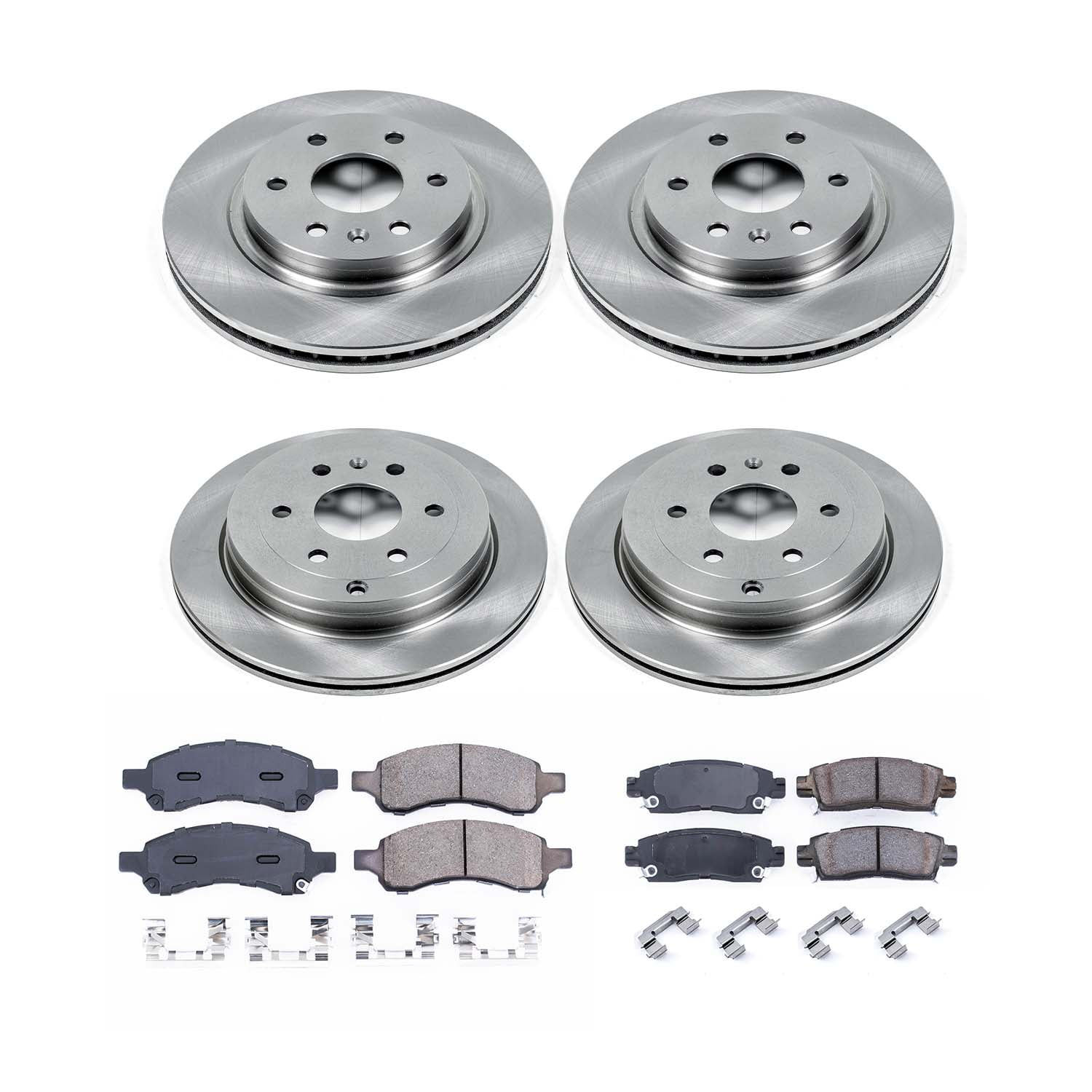 Ultimate Brakes Front and Rear Semi-Metallic Brake Pad and Rotor Kit with H..