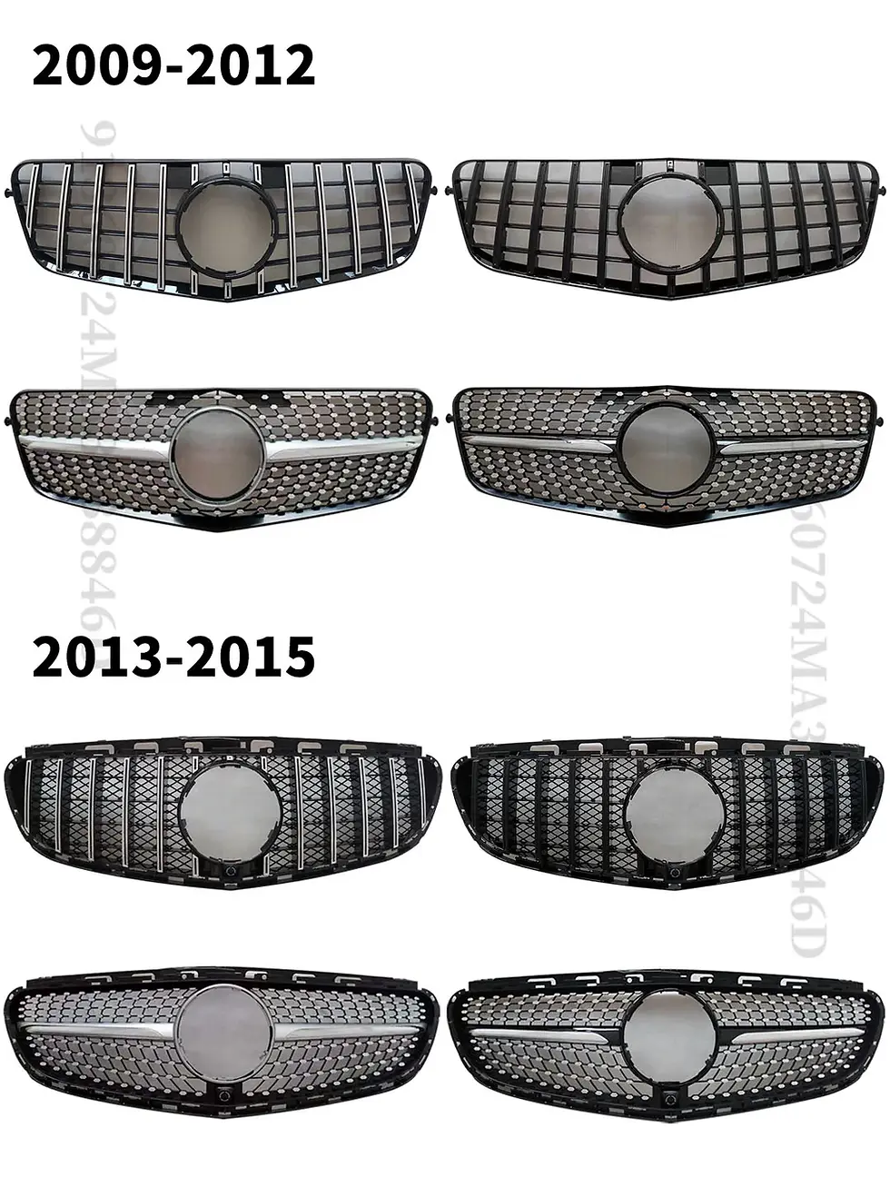 Thumbnail: For Mercedes Benz E class W212 2009-2015 GT Diamond Front Radiator Grid Hood Gri