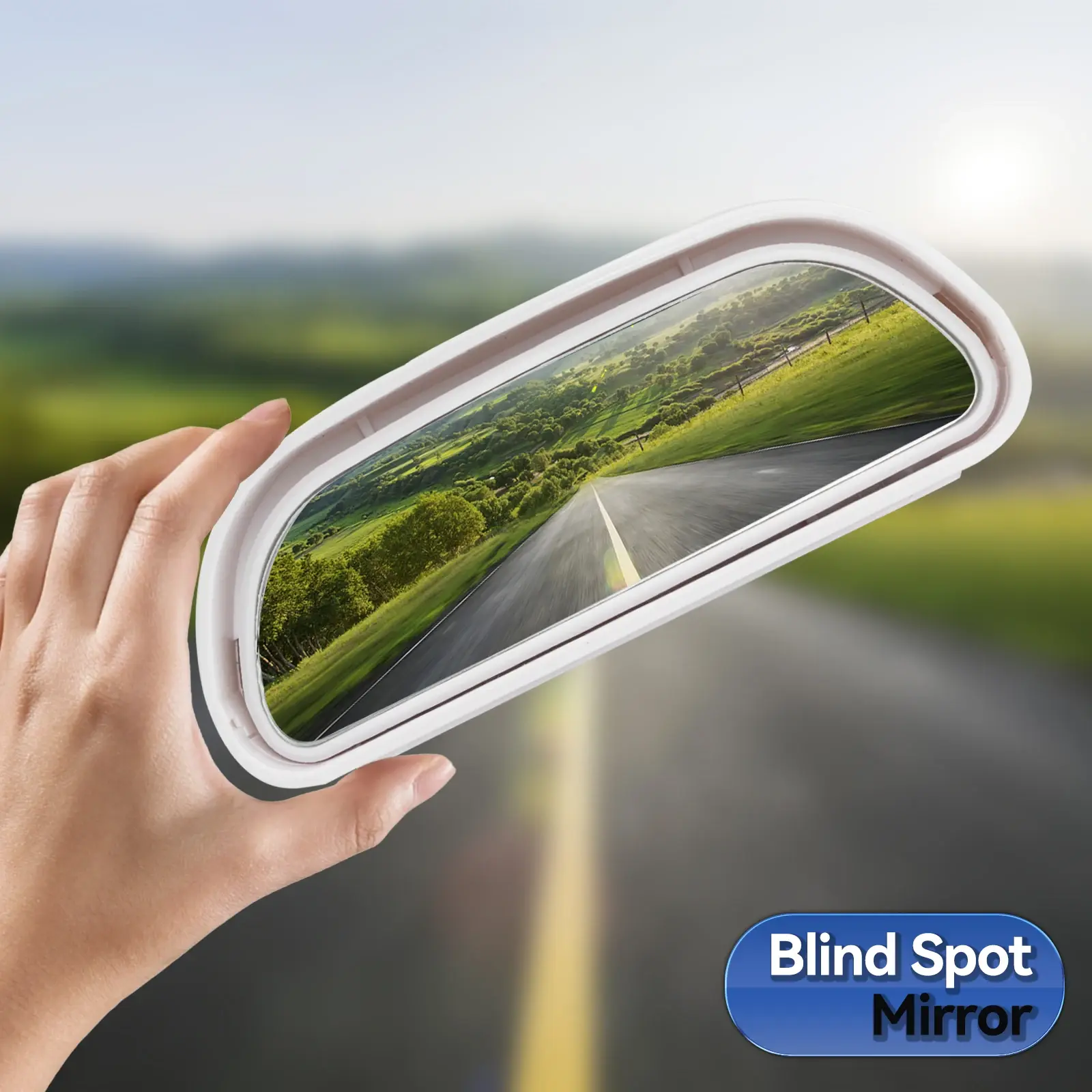 White Blind Spot Mirror Car Reverse Parking Wide Angle Convex Rear View Mirror 3