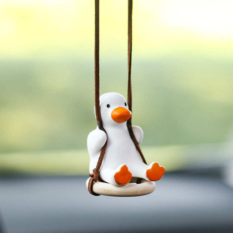 Thumbnail: Car Pendant Cute Swing Duck Auto Rearview Mirror Ornaments Car Fragrance Gypsum