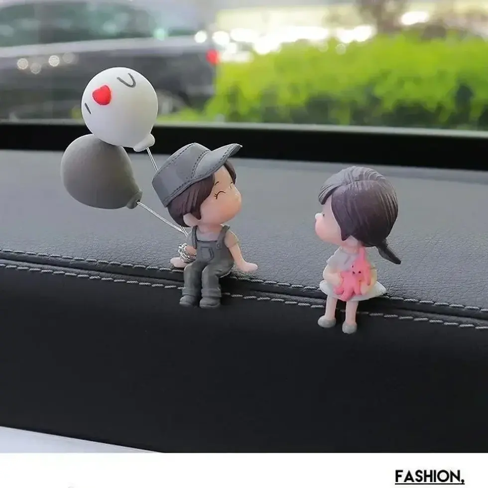 Thumbnail: Car Decoration Cute Cartoon Couples Figure Figurines Balloon Ornament Auto Inter