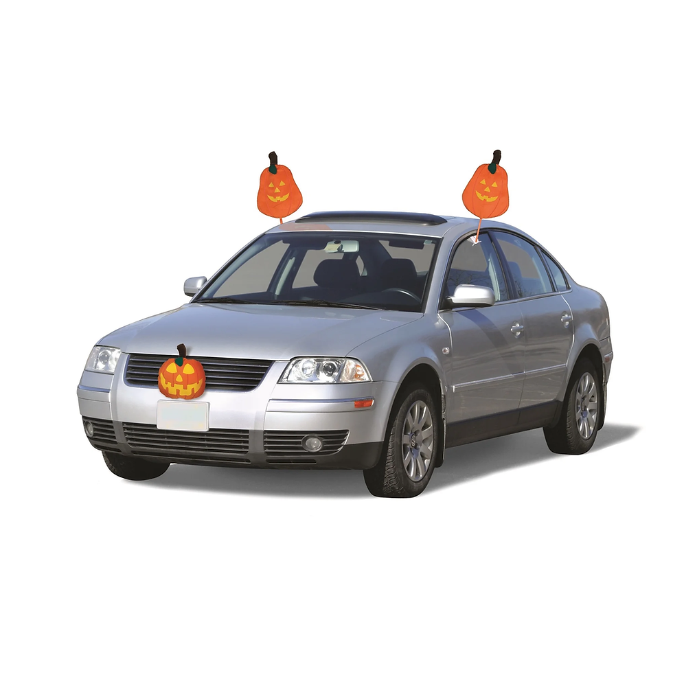 Thumbnail: 19" Orange and Yellow Pumpkins Halloween Car Decorating Kit - Universal Size