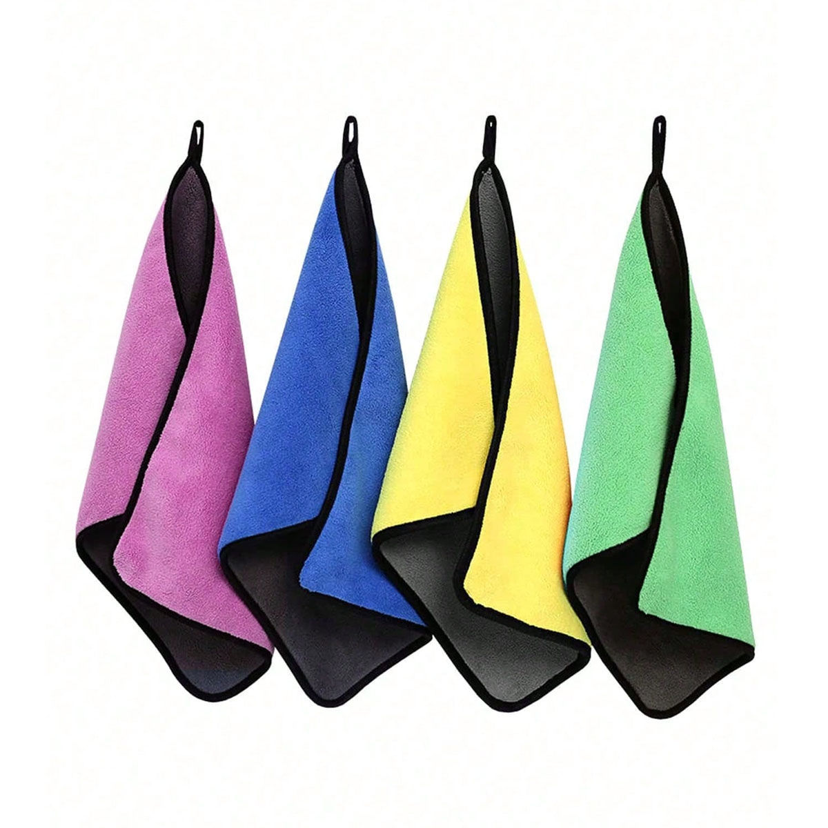 4 pieces/set of multi-color combination towels for car washing, car cleaning and