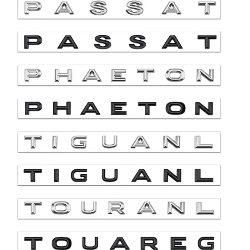 3D Sticker Car Tailgate Trunk Badge Decal For PHAETON PASSAT TIGUANL TOUAREG TOU