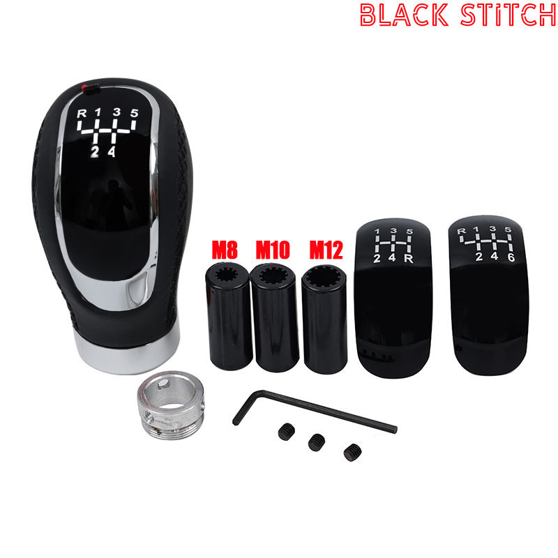 Thumbnail: Universal 5/6 Speed Gear Shift Knob Shifter Lever Handle Modified Stick Leather