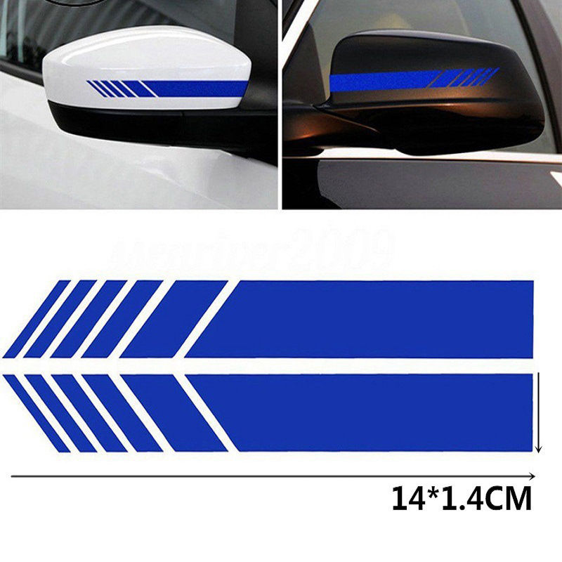 Thumbnail: Car Stripe Stickers Rearview Mirror Reflective Vinyl Decals Decoration Fashion S