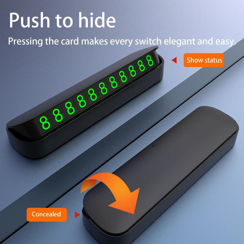 Thumbnail: Temporary Car Parking Phone Number Card Night Glowing Sign To Stop Car Car Acces