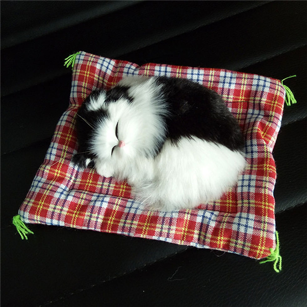 Thumbnail: Car Ornaments Cute Simulation Sleeping Cats Decoration Automobiles Lovely Plush