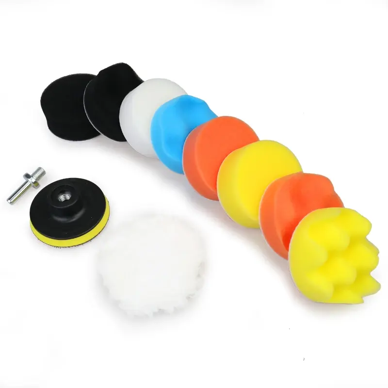 Thumbnail: 11Pcs/Set 3inch Car Polishing Disc Self-Adhesive Buffing Waxing Sponge Wool Whee