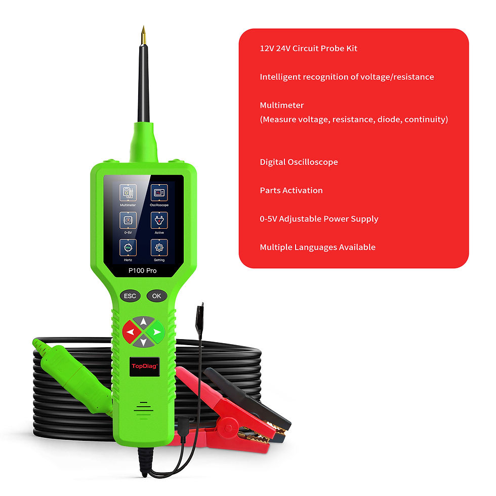 Thumbnail: TopDiag P100 Pro 9-30V Car Circuit Tester Automotive Circuit Diagnostic Tester 1