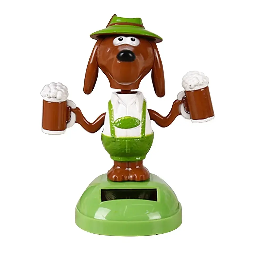 Thumbnail: Solar Powered Cute Car Puppy Dog Ornament Swing Doll Auto Accessories Dancing Sh