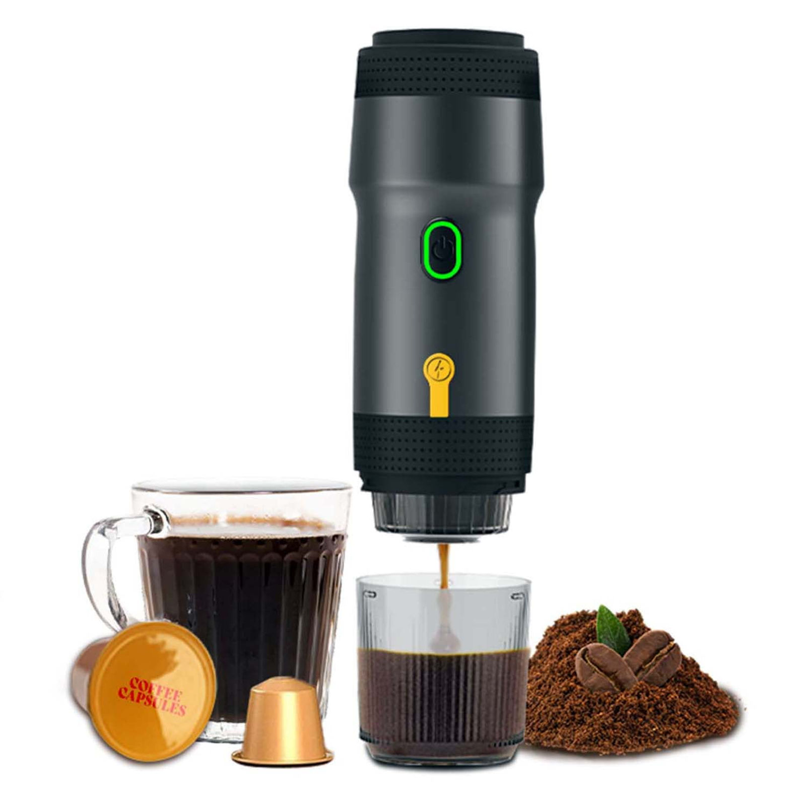 TINANA Portable Espresso Machine, Fast Self-Heating Espresso Maker with Car..