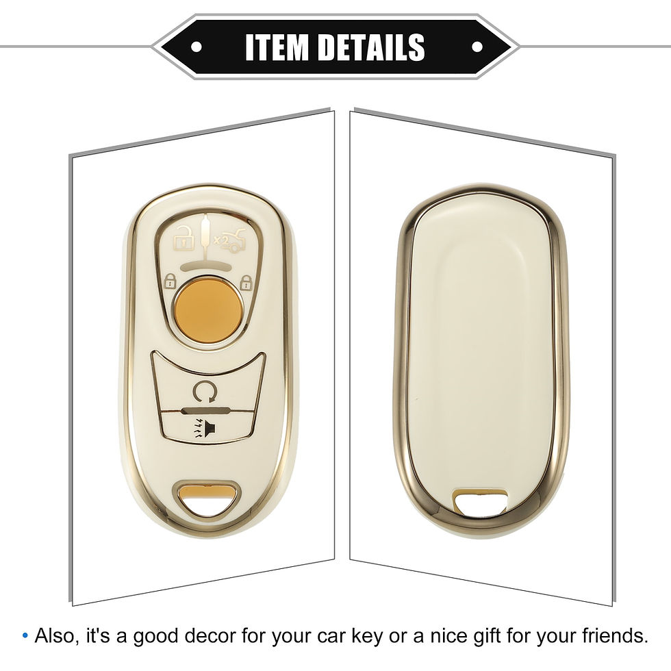Thumbnail: Unique Bargains 1 Set 6 Button Key Fob Cover for Buick Enclave 2018-2022 Wh..