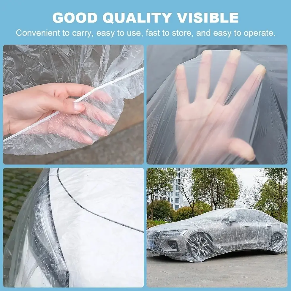 Thumbnail: Disposable Transparent Car Clothing Cover Dustproof Rainproof Transparent Paint