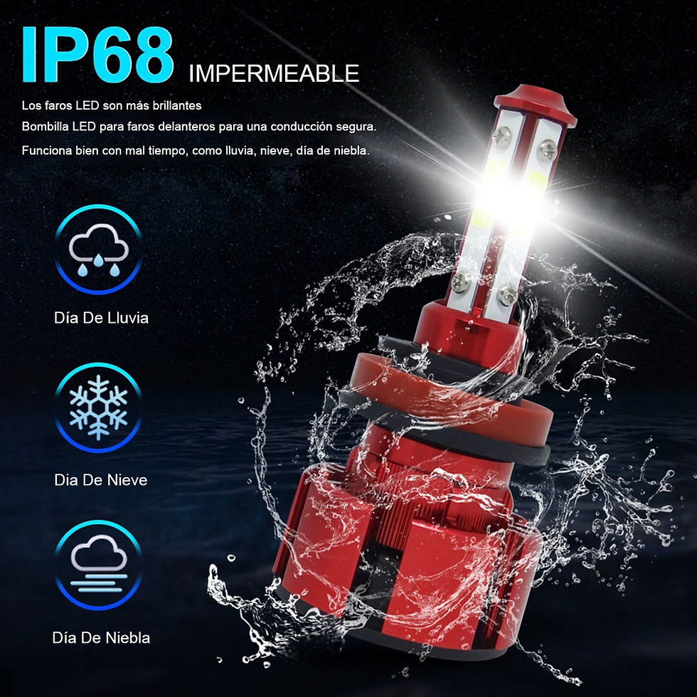 Thumbnail: H11 4 Side LED Headlight Converion Kit 50W 8000lm 6000K Hi/Lo Beam 2Pcs