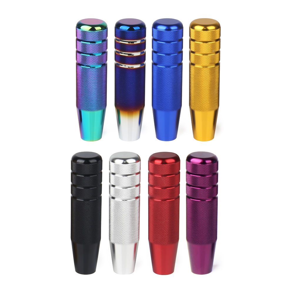 Thumbnail: Universal Auto JDM 130MM Knurled Gear Shift Knob Manual Transmission Aluminum No
