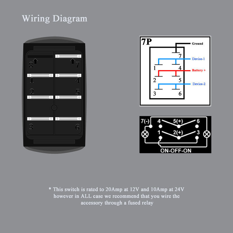 Thumbnail: 12V-24V Car Boat Led Switch Base ON OFF / ON OFF ON / Momentary for Carling ARB