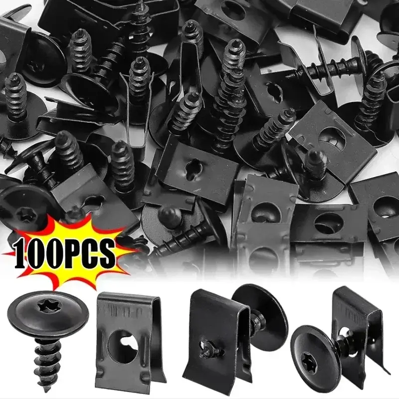 Thumbnail: Self Tapping Screws Metal Fastener Clip for Car Motorcycle U-Type Clip with Scre