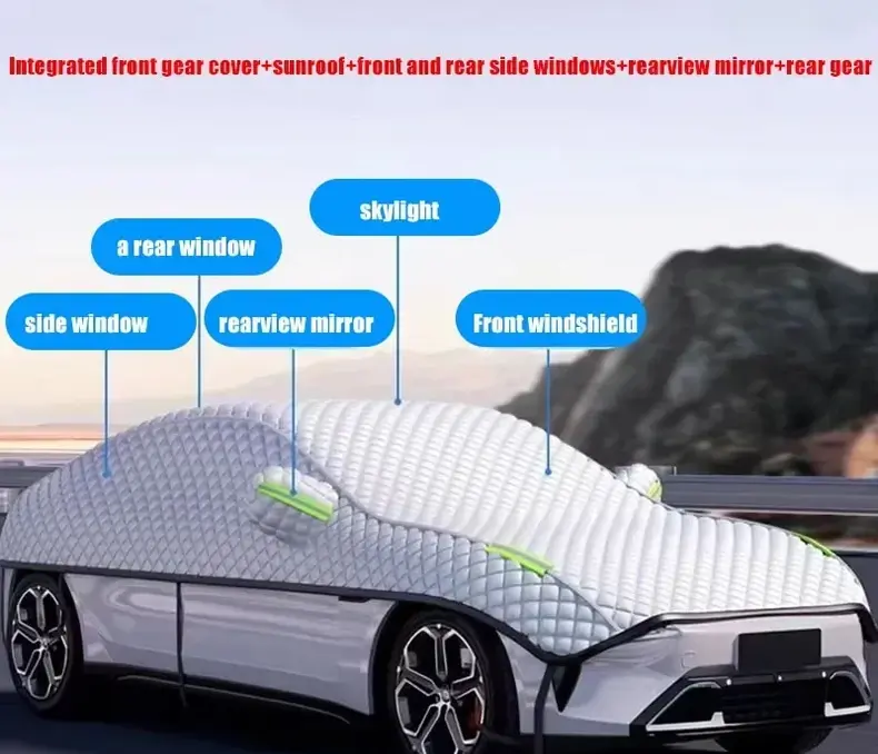 New Car Cover Half Body Windshield Sunshade Heat Insulation Waterproof Dustproof
