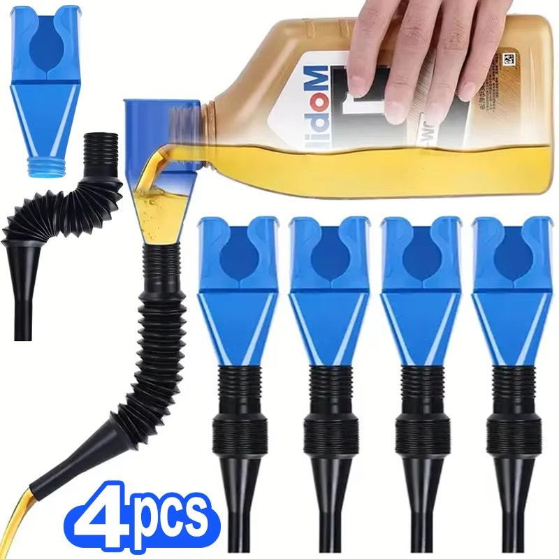 1/2/4/6pcs Blue Universal Plastic Multi-Function Wide Mouth Large Funnels Flexib