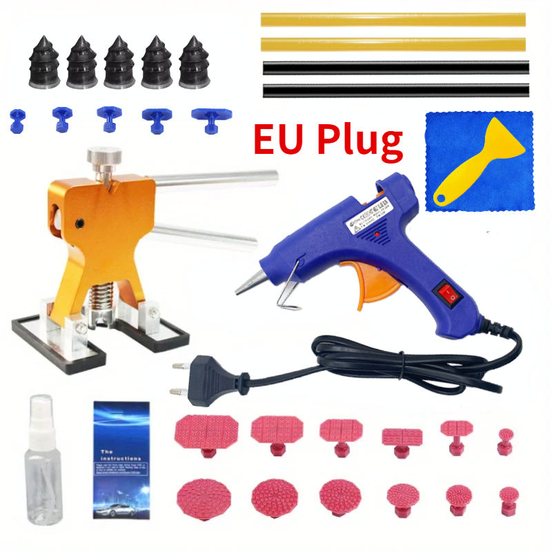 Thumbnail: Car Body Sheet Metal Paintless Dent Plastic Puller Kit Auto Hail Pit Removal Rep