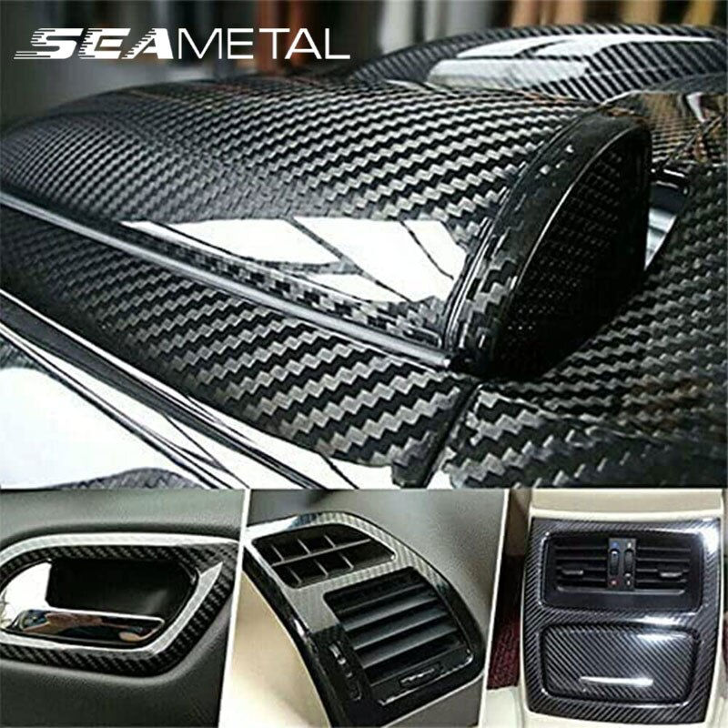 7D Carbon Fiber Car Interior Vinyl Film Decorative Sticker Anti Scratch Protecti