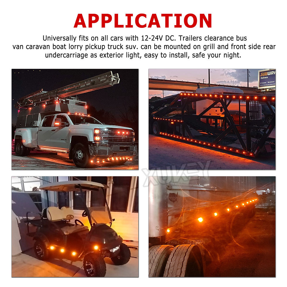 Thumbnail: 10pcs Round 3/4" LED Side Marker Light 12V 24V Orange Amber Indicator Signal Gri
