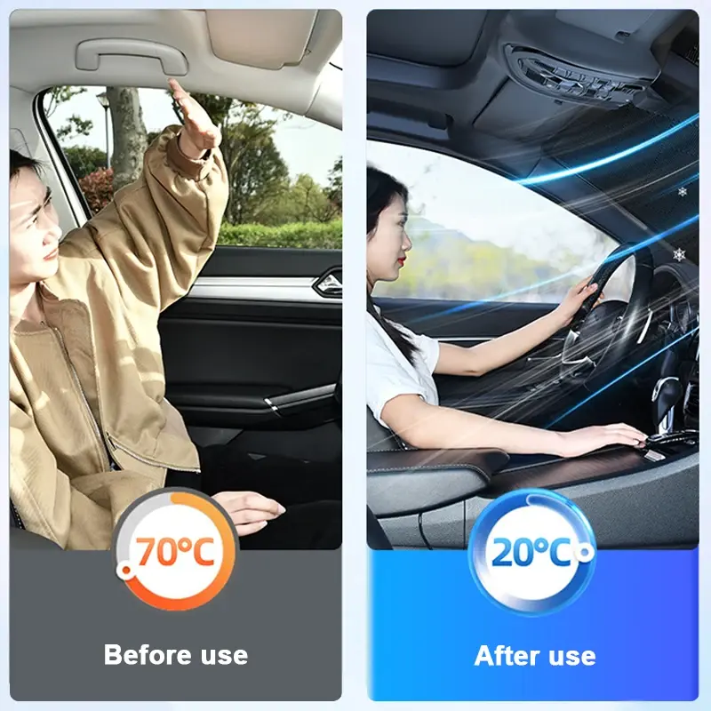 Thumbnail: Car Snow Shield Half Cover Front Windshield Anti-freeze Car Cover Winter Thicken