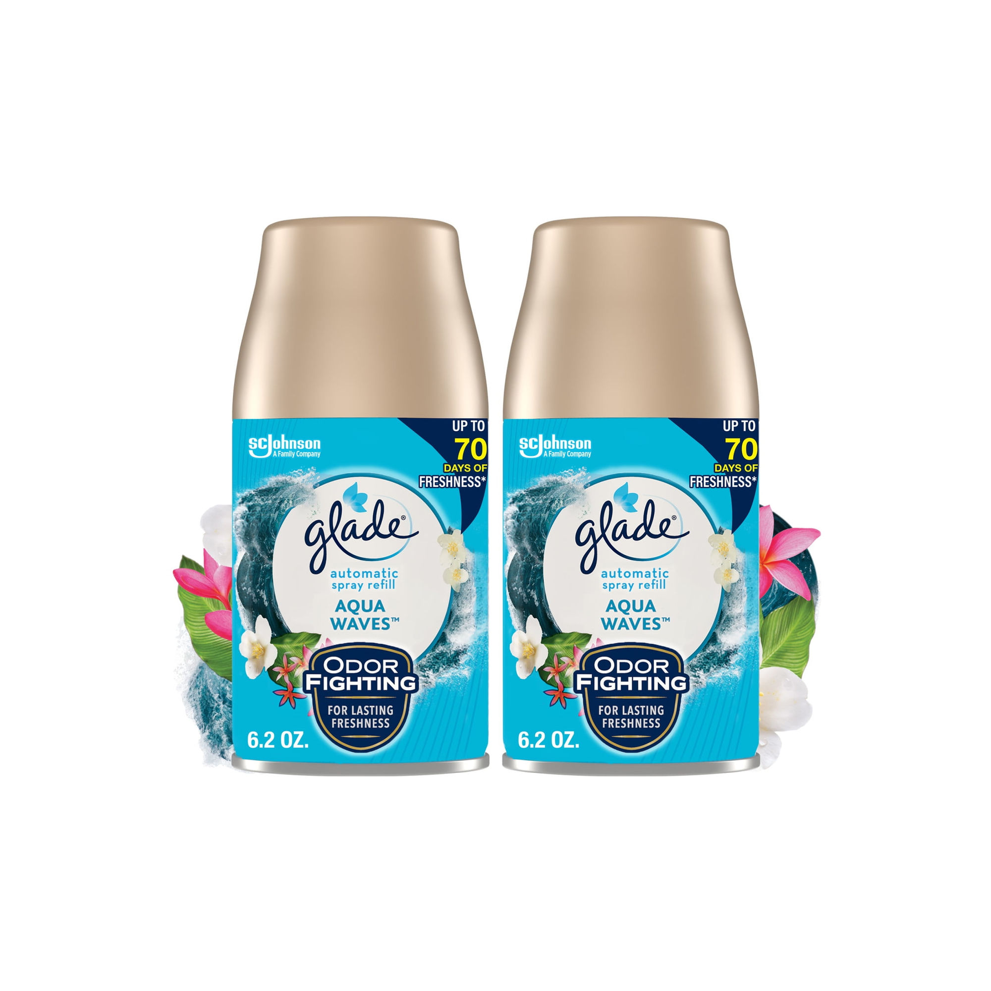 Glade Automatic Spray Refill, Air Freshener, Aqua Waves™, 2 Refills, 2 x 6.2 oz
