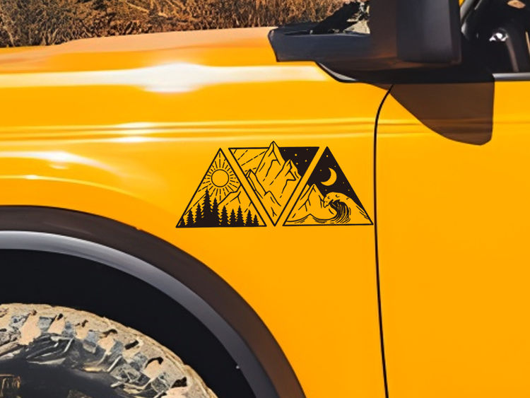 Thumbnail: Car Styling Ocean Mountain Decals, Camper Van Motorhome SUV Decor Vinyl Stickers