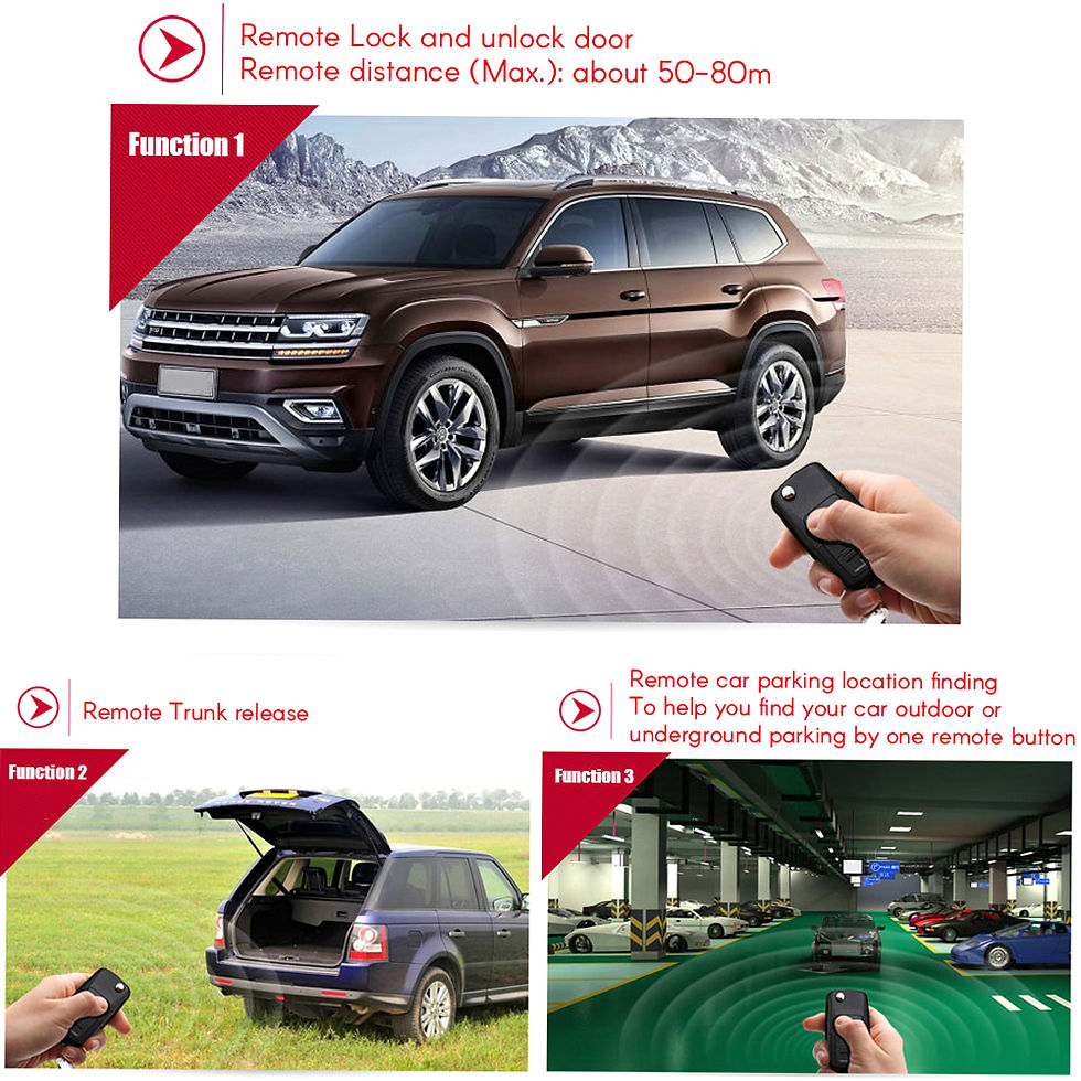 Thumbnail: Universal Car Door Lock Trunk Release Keyless Entry System Central Locking Kit W
