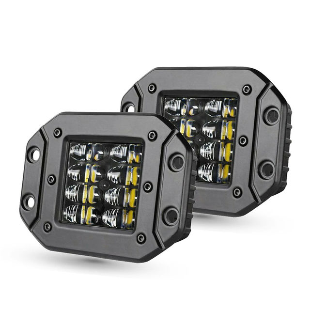 2X 5" Flush Mount Work Off Road 12V 24V 40W Spot Beam LED Pods Light Bar For Car