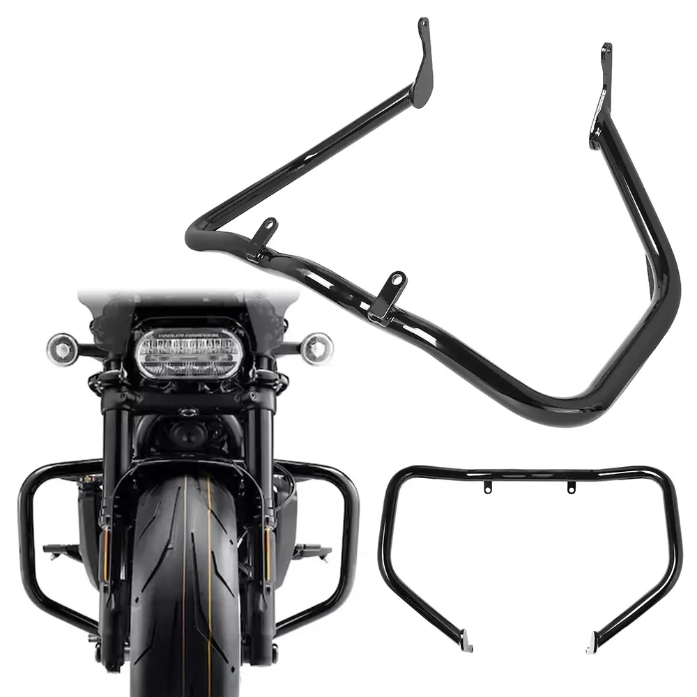 Black Motorcycle Highway Crash Bars Bumper Frame Protector Engine Guard For Harl