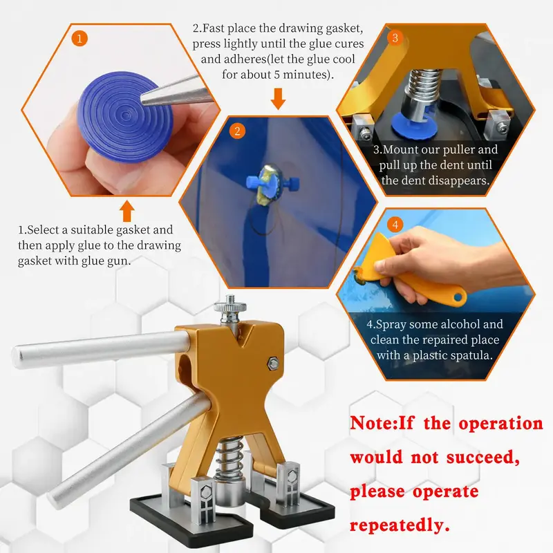Thumbnail: Car Dent Puller, Adjustable Width Paintless Auto Body Dent Remover Car Dent Repa