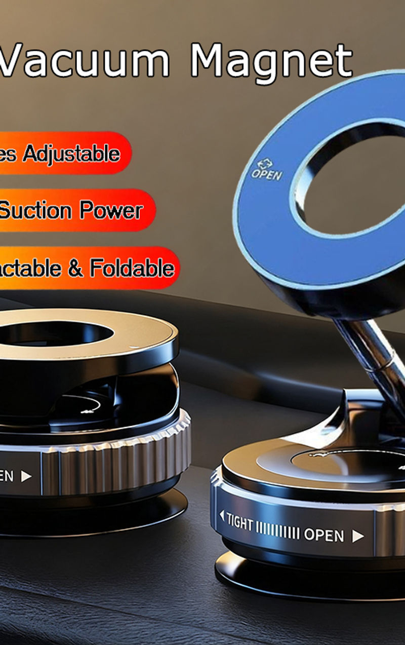 Magnetic Vacuum Phone Bracket 360° Adjustable Holder Strong Suction Cup Navigati