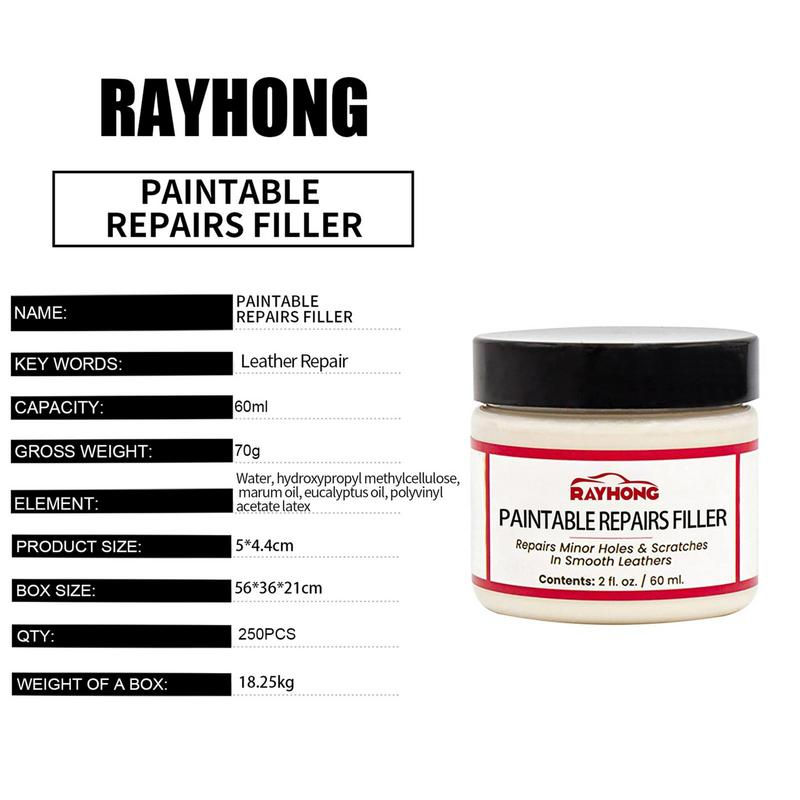 Thumbnail: Leather Filling Paste 60ml Natural Leather Filler Repair Compound Leather Restor