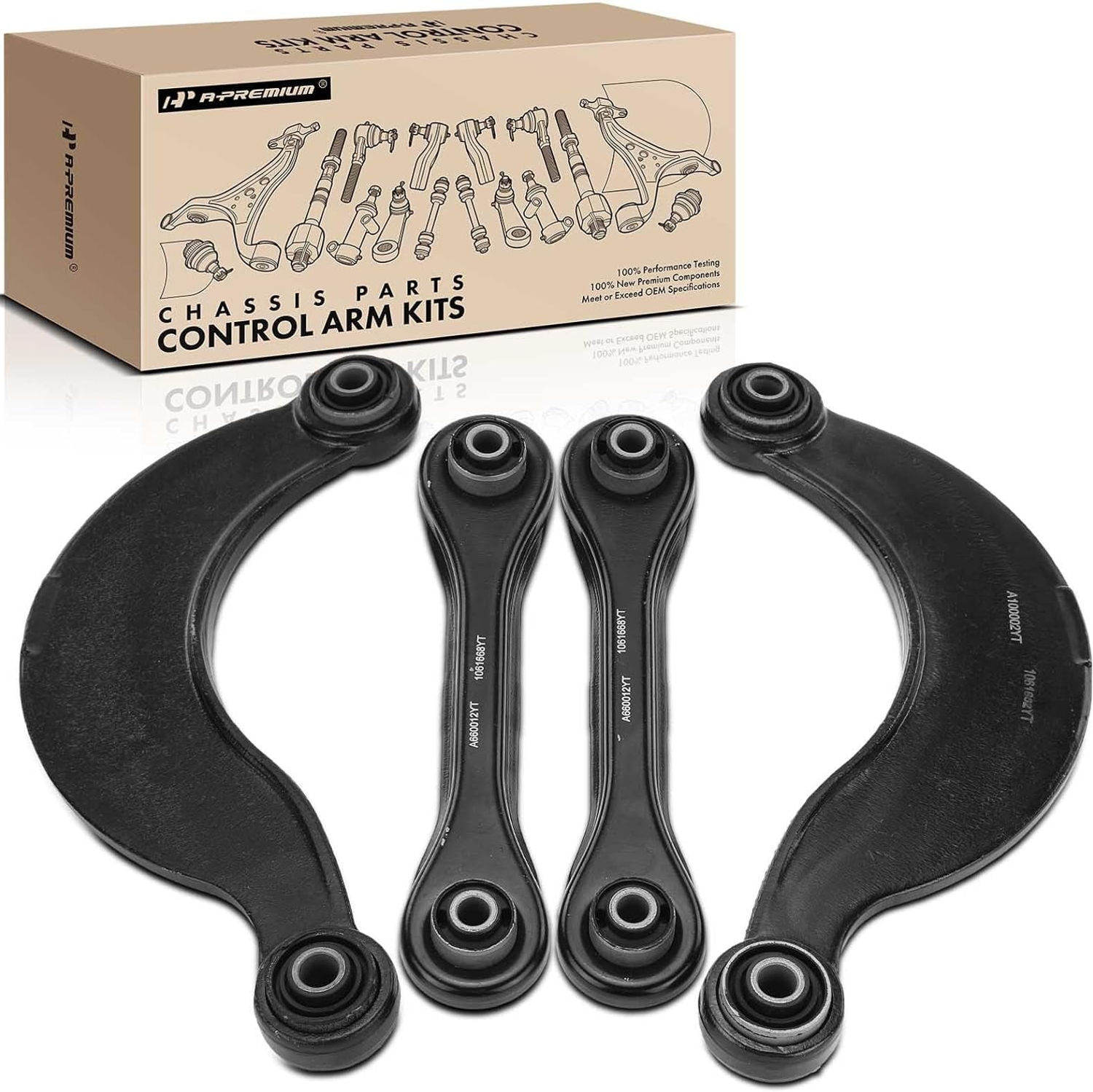 A-Premium 4Pcs Rear Suspension Kit, Upper Control Arm Trailing Arm Compatib..