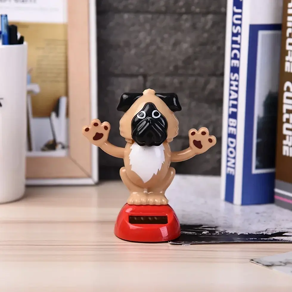 Thumbnail: Solar Powered Cute Car Puppy Dog Ornament Swing Doll Auto Accessories Dancing Sh