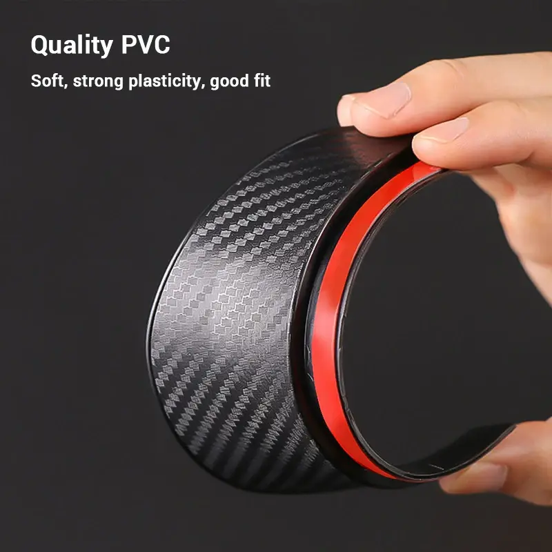 Thumbnail: SEAMETAL 2pcs Universal Car Rearview Mirror Rain Eyebrow Carbon Fiber Car Rear V