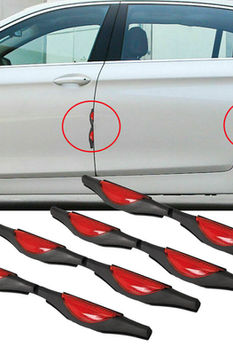 4x Blue Red Universal Car Van Door Guard Protectors Edge Strip Reflectors Scratc