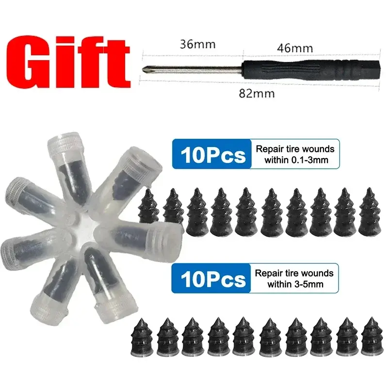 Thumbnail: 20/60Pcs Car Motorcycle Vacuum Tyre Repair Nails Truck Scooter Bike Tire Punctur