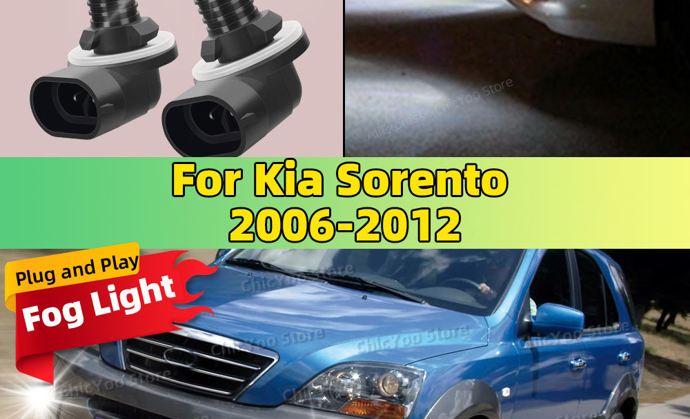 For Kia Sorento 2006 2007 2008 2009 2010 2011 2012 2Pcs LED Lamp Car Front Fog L