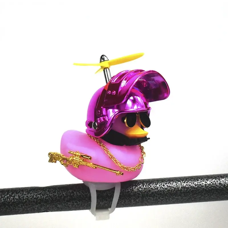 Thumbnail: Rubber Duck Toy Bike Car Ornaments Yellow Black Pink Duck Car Dashboard Decorati