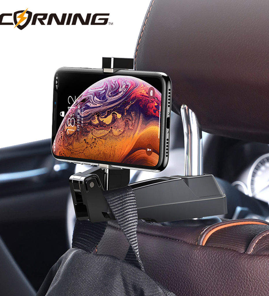 2 In 1 Car Headrest Phone Mount Hook Multifunctional Back Seat Mobile Phone Stan