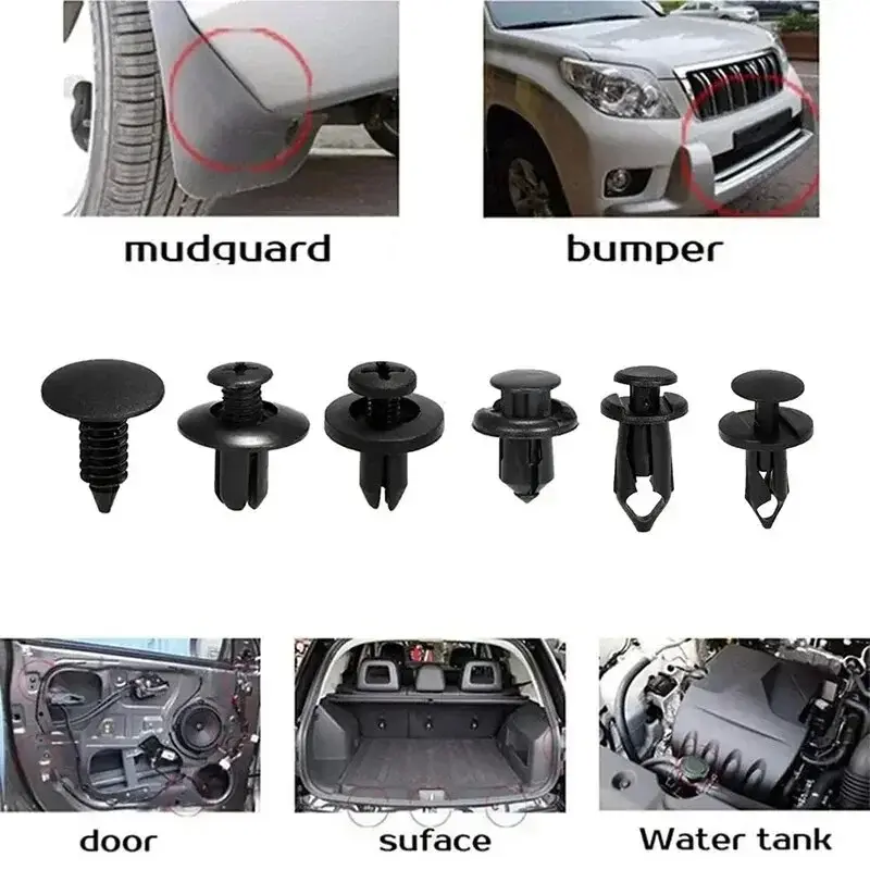 Thumbnail: 190PCS Set Car Universal Buckle 6 Models Size Fastenr Rivet Clamping Fastener Bu
