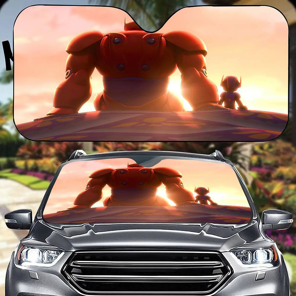 Thumbnail: Baymax Anime Cartoon Windshield Sunshade Anime Cute Car Front Windshield 70x130c