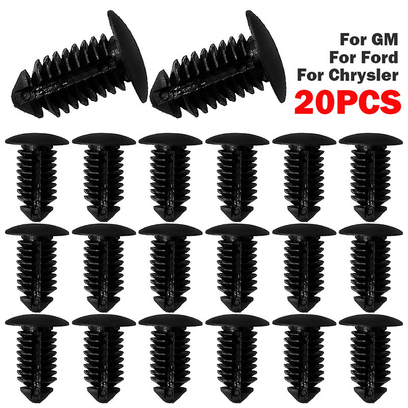 20X Car Clips Fit 10mm Hole Nylon Auto Fastener Fender Bumper Shield Retainer Pl