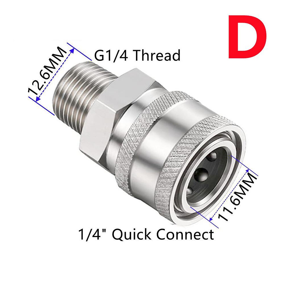 Thumbnail: Stainless Steel 1/4" Quick Plug Connector DN8 Adaptor For High Pressure Wash Mac