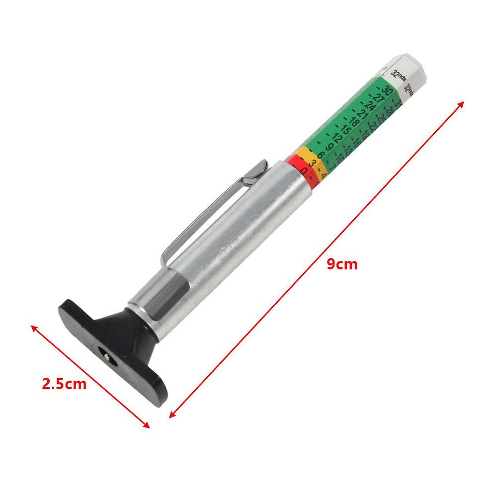 Thumbnail: 25mm Car Wheel Tyre Cylindrical Measuring Ruler Digital Tire Tread Pattern Depth