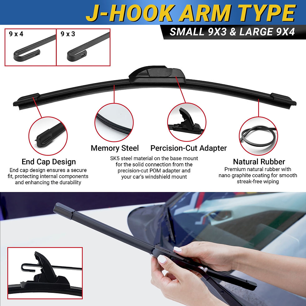 Thumbnail: Mega Racer (2 PACK) 26"+ 16" Windshield Wipers J Hook All-Season Beam Winds..